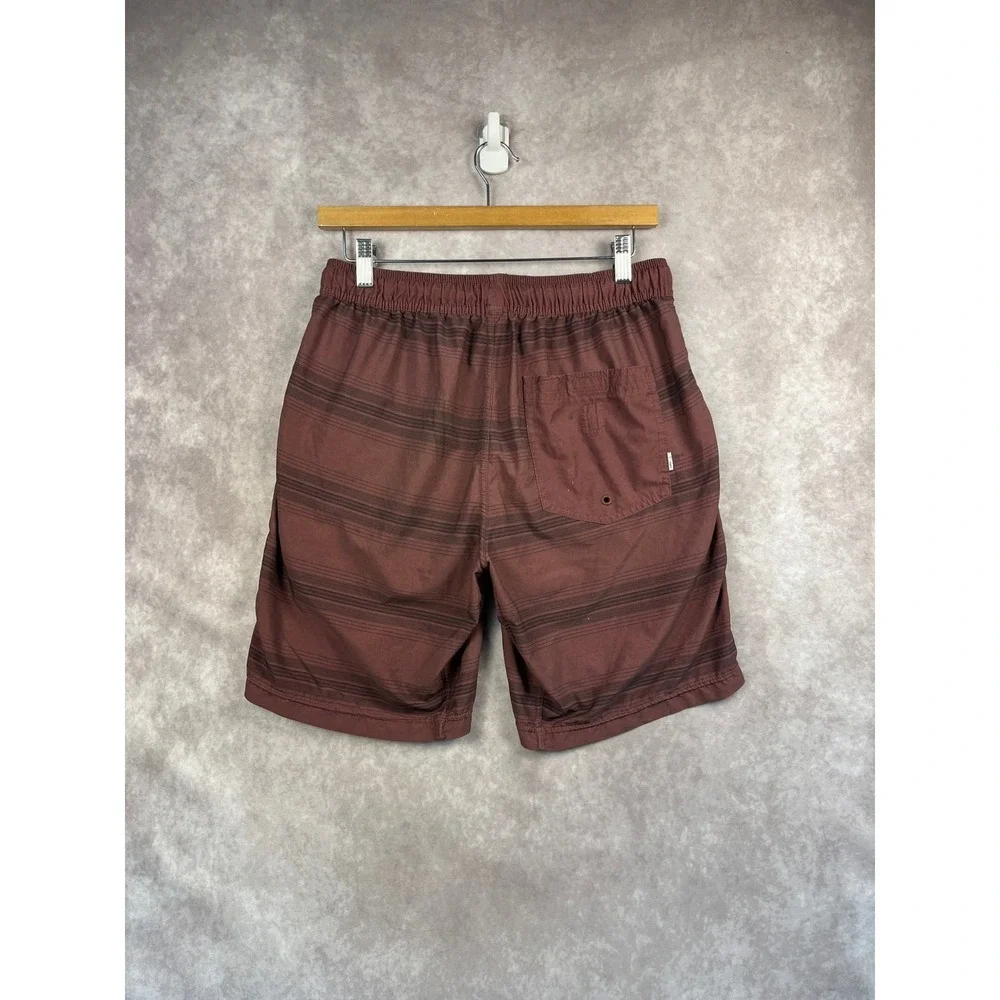 Vuori Mens Small Running Shorts Lined Athletic Brown Striped‎ Lightweight - Picture 3 of 8